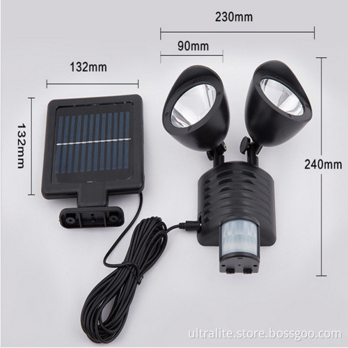 Hot sell LED Solar Sensor Ultrasonic Spotlight/22pcs LED